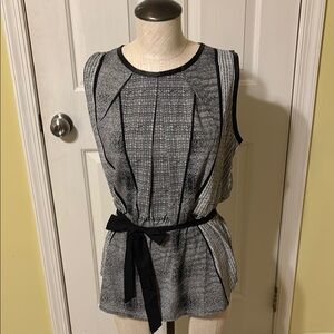 Calvin Klein Gray Tie Front Pleated Tank Top